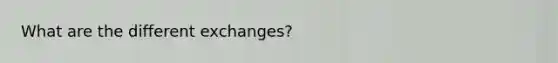 What are the different exchanges?