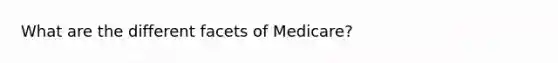 What are the different facets of Medicare?