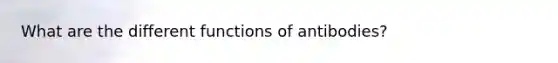 What are the different functions of antibodies?