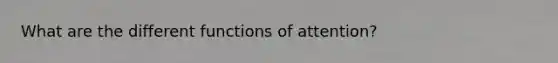 What are the different functions of attention?