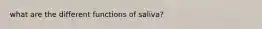 what are the different functions of saliva?