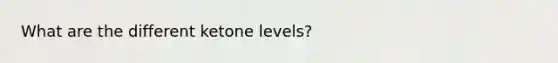 What are the different ketone levels?