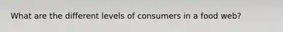 What are the different levels of consumers in a food web?