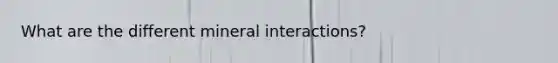 What are the different mineral interactions?