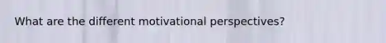 What are the different motivational perspectives?