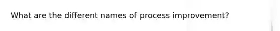 What are the different names of process improvement?