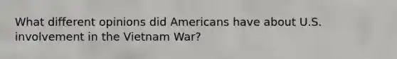 What different opinions did Americans have about U.S. involvement in the Vietnam War?