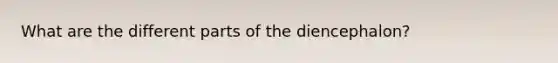 What are the different parts of the diencephalon?