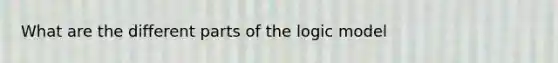 What are the different parts of the logic model