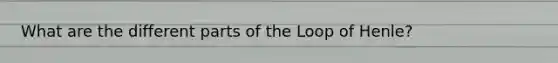 What are the different parts of the Loop of Henle?