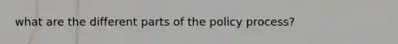 what are the different parts of the policy process?