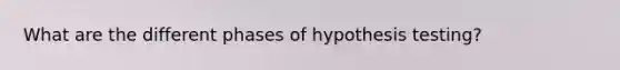 What are the different phases of hypothesis testing?