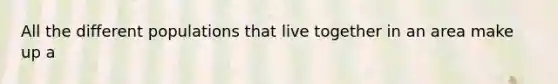 All the different populations that live together in an area make up a