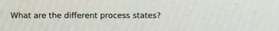 What are the different process states?