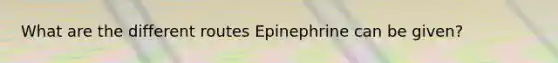 What are the different routes Epinephrine can be given?