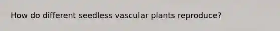 How do different seedless <a href='https://www.questionai.com/knowledge/kbaUXKuBoK-vascular-plants' class='anchor-knowledge'>vascular plants</a> reproduce?