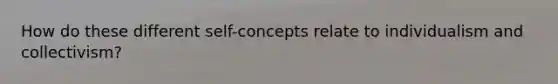 How do these different self-concepts relate to individualism and collectivism?