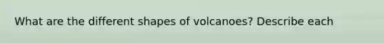 What are the different shapes of volcanoes? Describe each