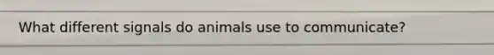 What different signals do animals use to communicate?