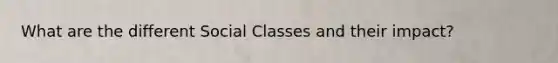 What are the different Social Classes and their impact?