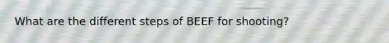 What are the different steps of BEEF for shooting?