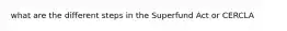 what are the different steps in the Superfund Act or CERCLA