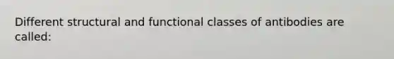 Different structural and functional classes of antibodies are called: