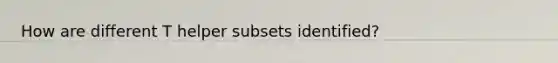 How are different T helper subsets identified?