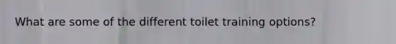 What are some of the different toilet training options?