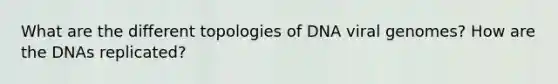 What are the different topologies of DNA viral genomes? How are the DNAs replicated?