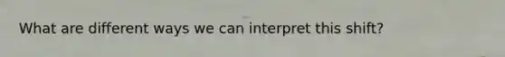 What are different ways we can interpret this shift?