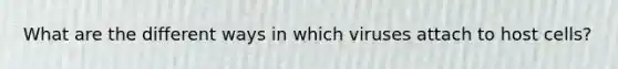 What are the different ways in which viruses attach to host cells?
