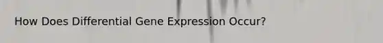 How Does Differential Gene Expression Occur?