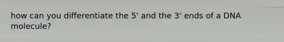 how can you differentiate the 5' and the 3' ends of a DNA molecule?