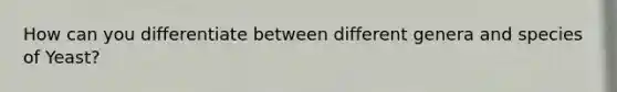 How can you differentiate between different genera and species of Yeast?