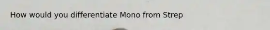 How would you differentiate Mono from Strep