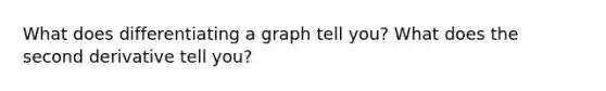 What does differentiating a graph tell you? What does the second derivative tell you?