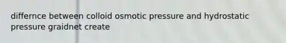 differnce between colloid osmotic pressure and hydrostatic pressure graidnet create