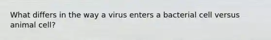 What differs in the way a virus enters a bacterial cell versus animal cell?