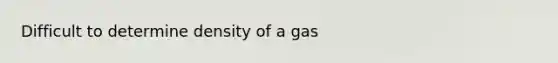 Difficult to determine density of a gas