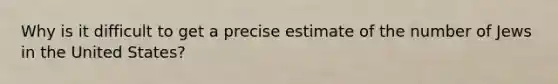 Why is it difficult to get a precise estimate of the number of Jews in the United States?