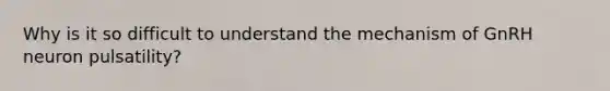 Why is it so difficult to understand the mechanism of GnRH neuron pulsatility?