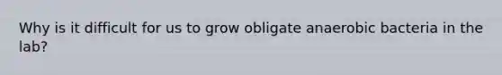 Why is it difficult for us to grow obligate anaerobic bacteria in the lab?
