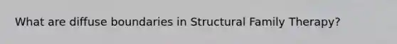 What are diffuse boundaries in Structural Family Therapy?