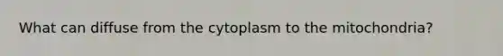 What can diffuse from the cytoplasm to the mitochondria?