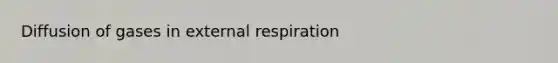 Diffusion of gases in external respiration