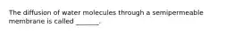 The diffusion of water molecules through a semipermeable membrane is called _______.