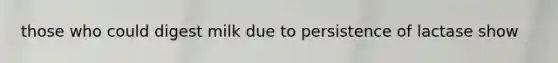 those who could digest milk due to persistence of lactase show