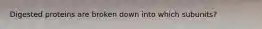 Digested proteins are broken down into which subunits?