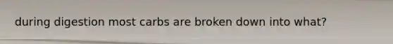 during digestion most carbs are broken down into what?
